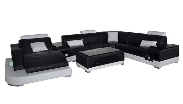 Xlmoebel Ecksofa Modernes Ledersofa mit USB-Anschluss, zeitgemäßes Sitzmöbe günstig online kaufen