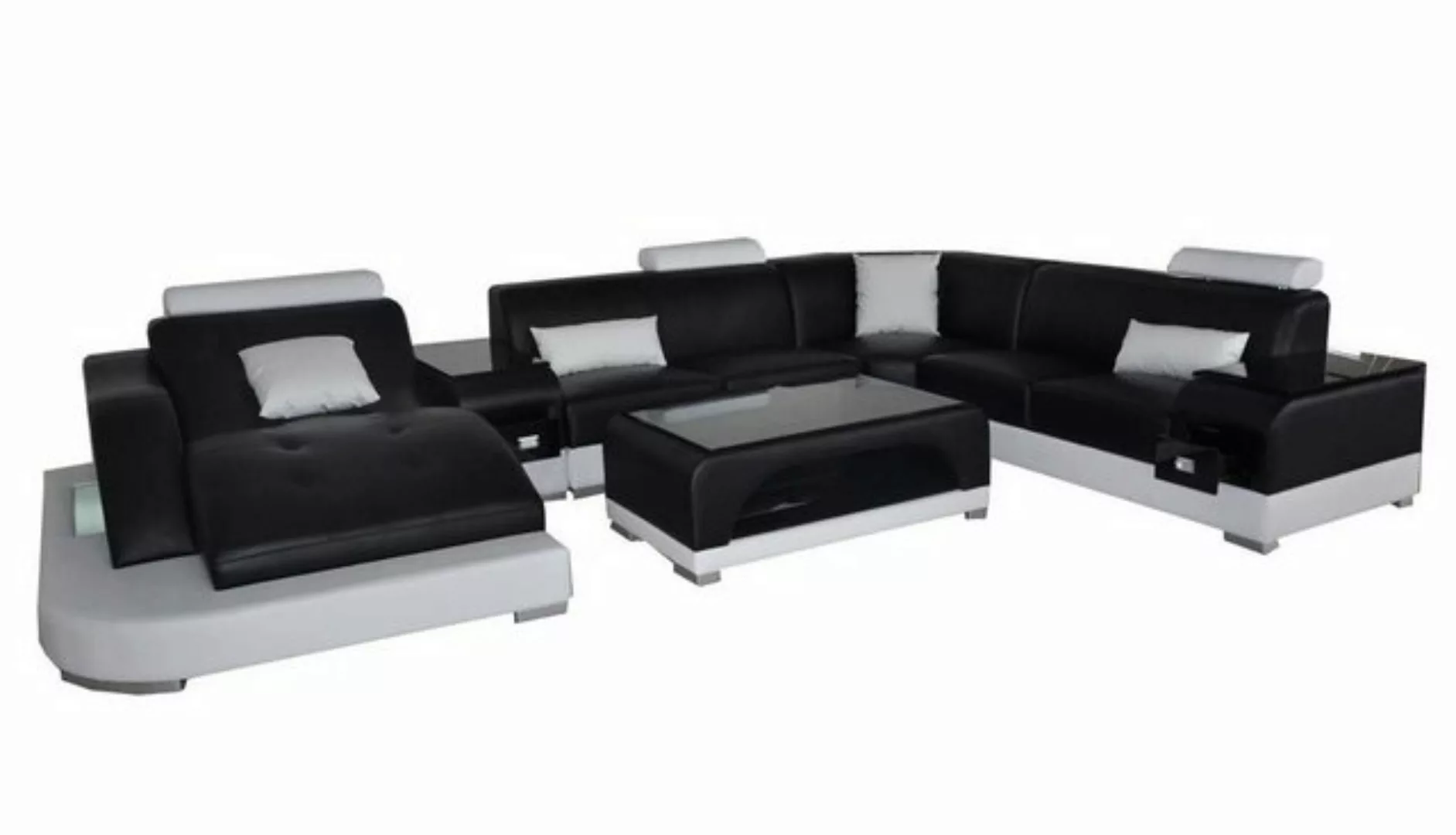 Xlmoebel Sofa Moderne Design-Sofagarnitur mit U-Form aus Leder für das Wohn günstig online kaufen