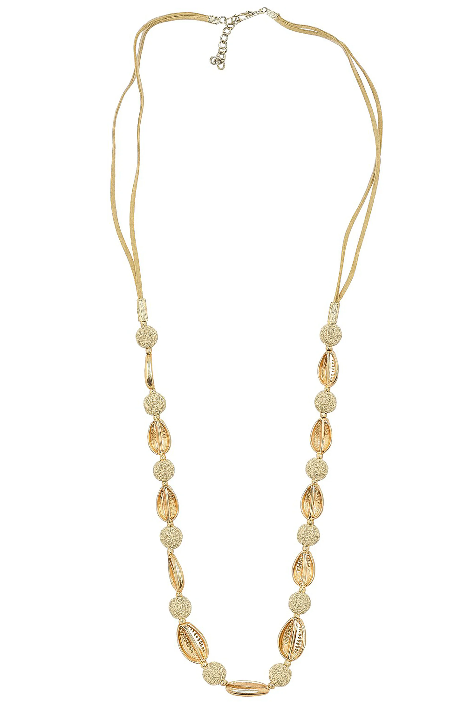 COLLEZIONE ALESSANDRO Lange Kette "Beachshell Glow", mit goldenen Muschelel günstig online kaufen