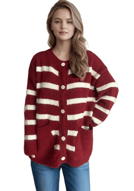 YRIIOMO Strickpullover Herbst Winter Strickjacke, leger, locker, kontrastre günstig online kaufen