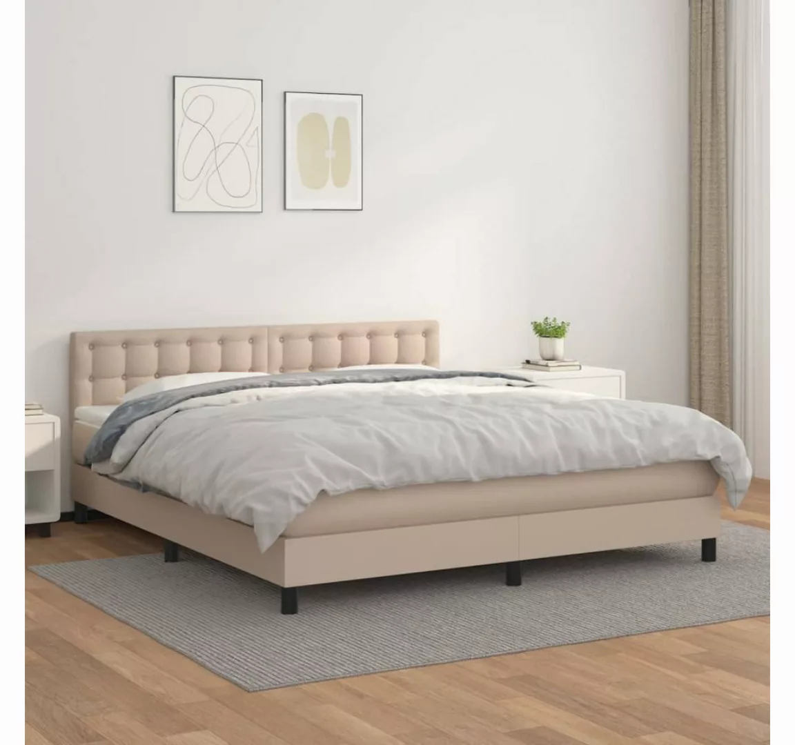 vidaXL Boxspringbett Bett Boxspringbett mit Matratze Kunstleder (160 x 200 günstig online kaufen