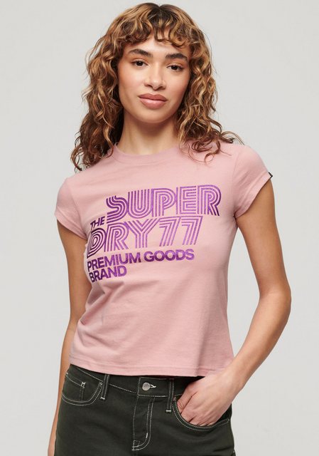 Superdry Kurzarmshirt "RETRO GLITTER LOGO CAP SLV TEE" günstig online kaufen