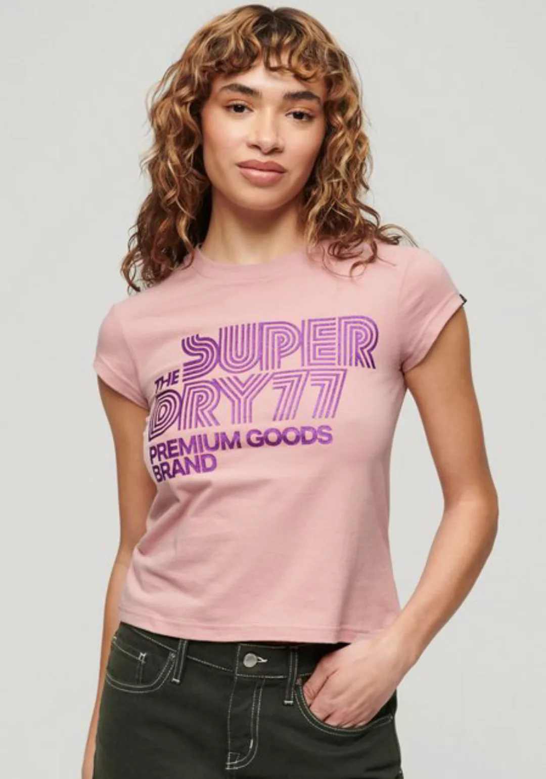 Superdry Kurzarmshirt RETRO GLITTER LOGO CAP SLV TEE günstig online kaufen