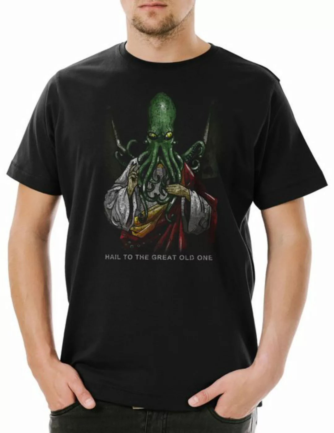 Urban Backwoods Print-Shirt Hail Cthulhu Herren T-Shirt Wars Horror Arkham günstig online kaufen