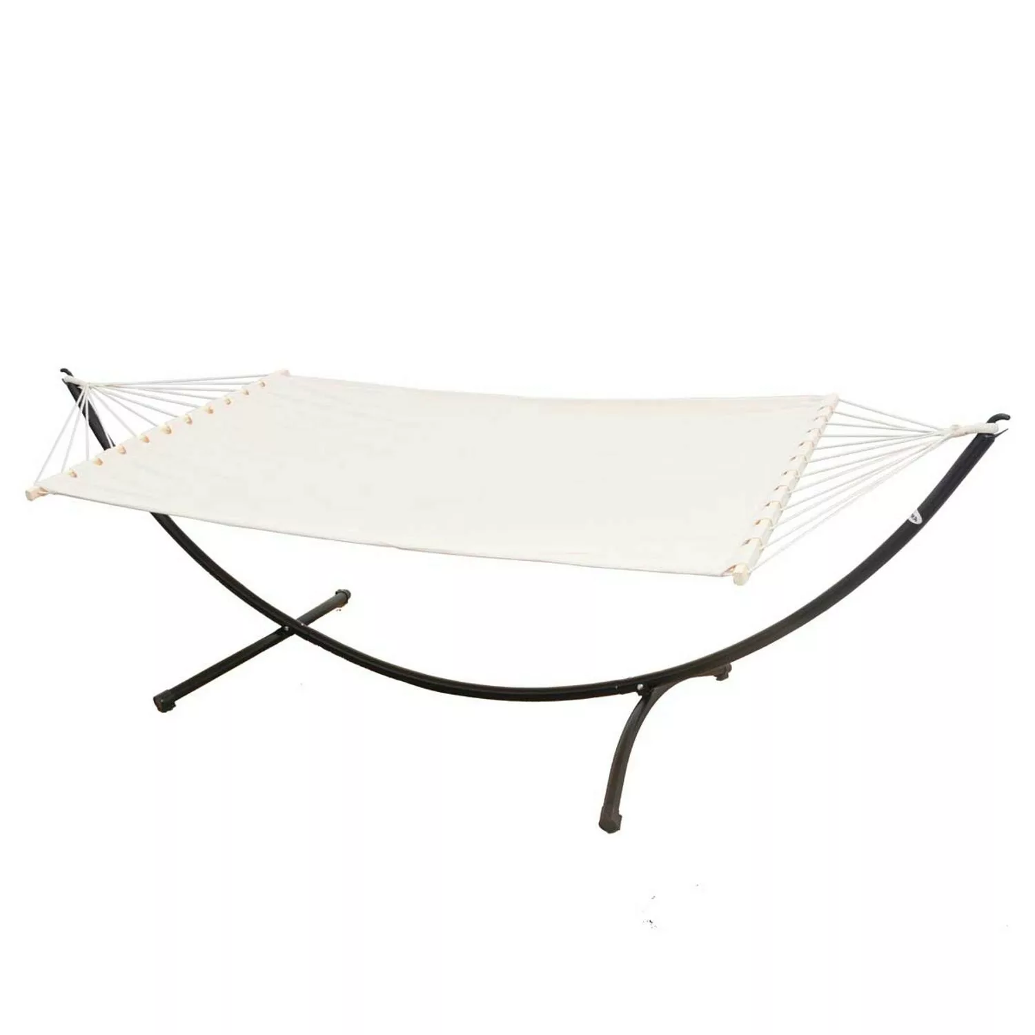 AMANKA Doppel-Hängematte mit Gestell bis 120 kg 200 x 120 cm Beige günstig online kaufen