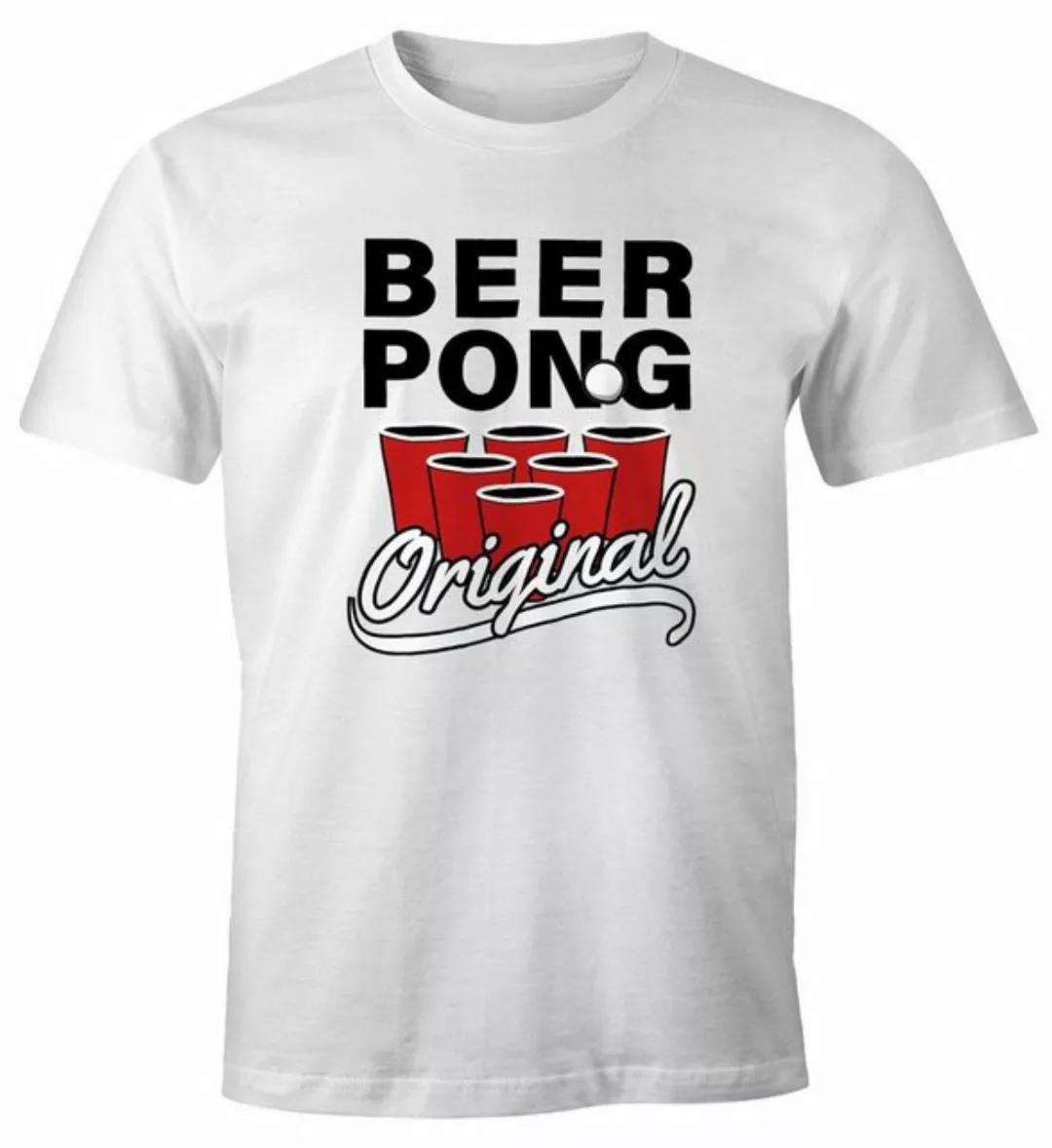 MoonWorks Print-Shirt Herren T-Shirt Beer Pong Original Bier Fun-Shirt Moon günstig online kaufen