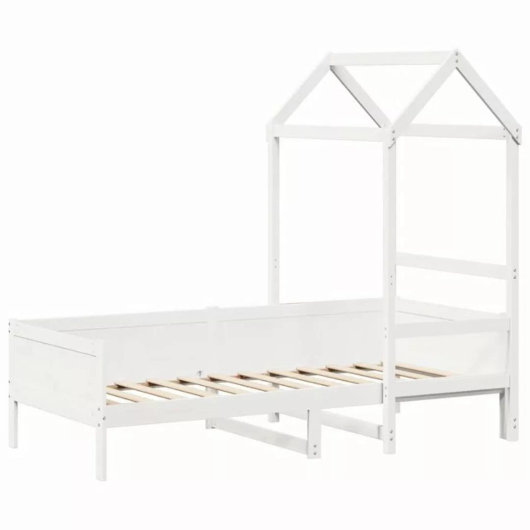 vidaXL Bett Tagesbett mit Dach Weiß 90x190 cm Massivholz Kiefer günstig online kaufen