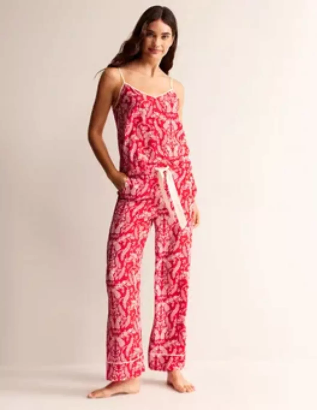 Pyjama-Set aus Seide Damen Boden, Pepperoni, Pfau günstig online kaufen