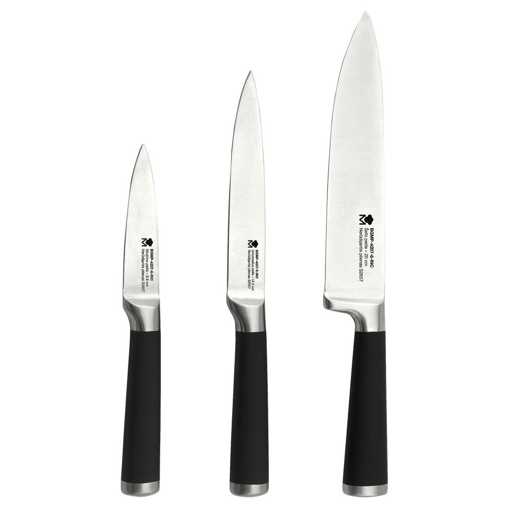 MASTERPRO Messerset FOODIES COLLECTION schwarz Edelstahl 3 tlg. günstig online kaufen