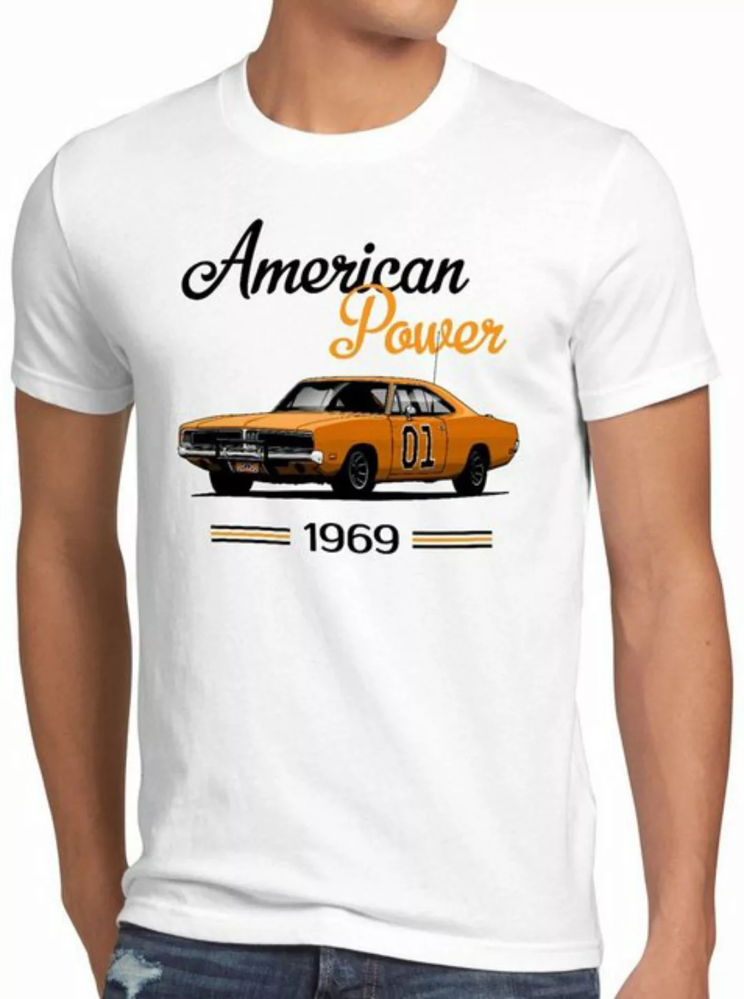 style3 Print-Shirt Herren T-Shirt American Power charger general lee muscle günstig online kaufen