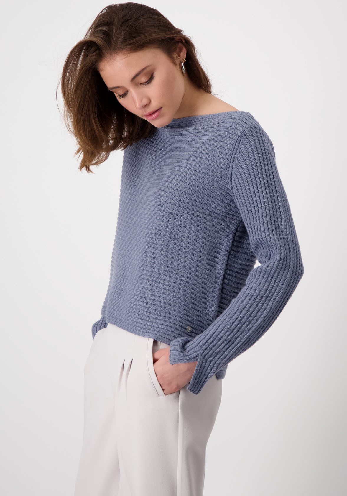 Monari Strickpullover mit U-Boot-Ausschnitt günstig online kaufen