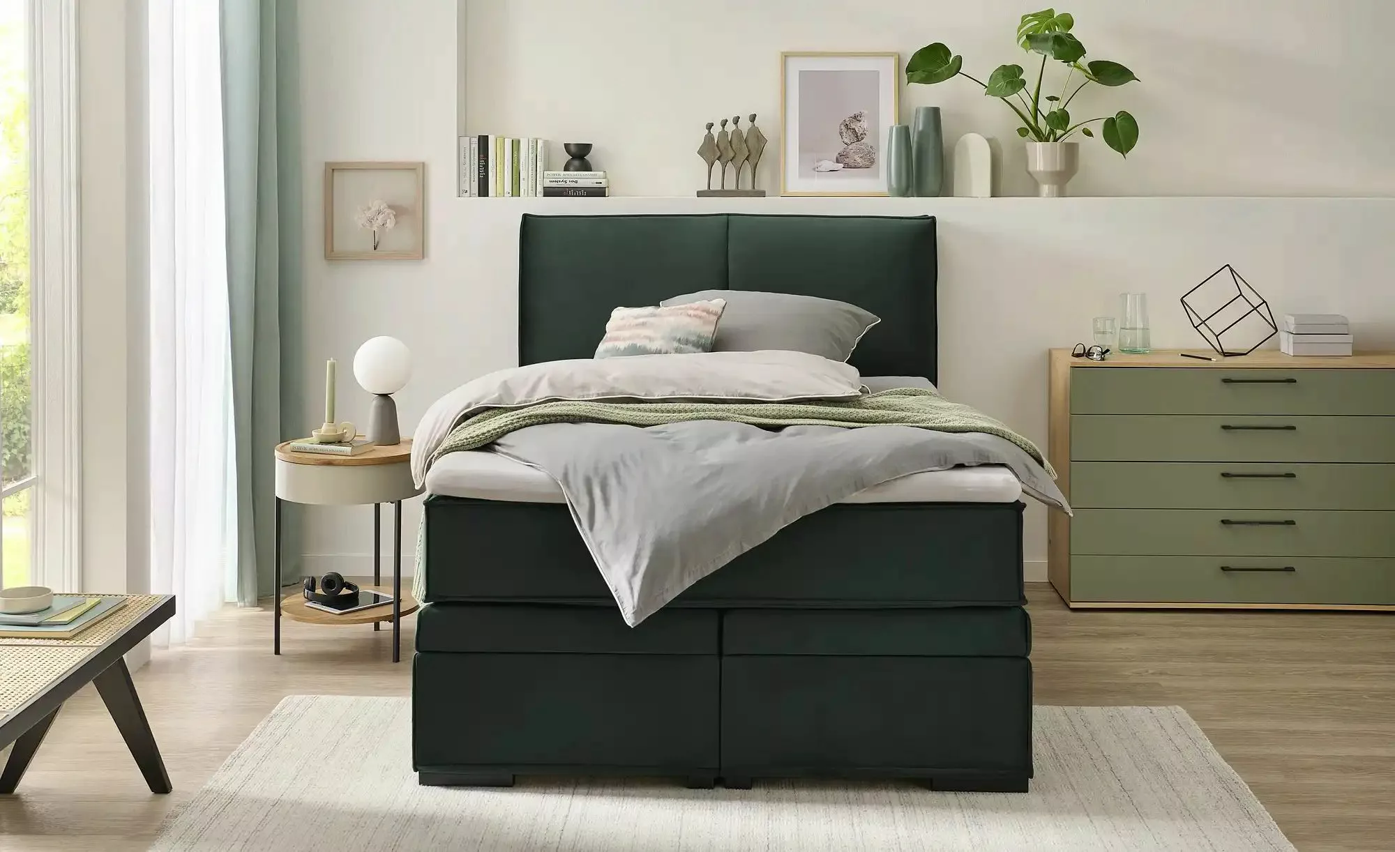 Boxi Boxspringbett mit Bettkasten Boxi Urban ¦ grün ¦ Maße (cm): B: 140 H: günstig online kaufen