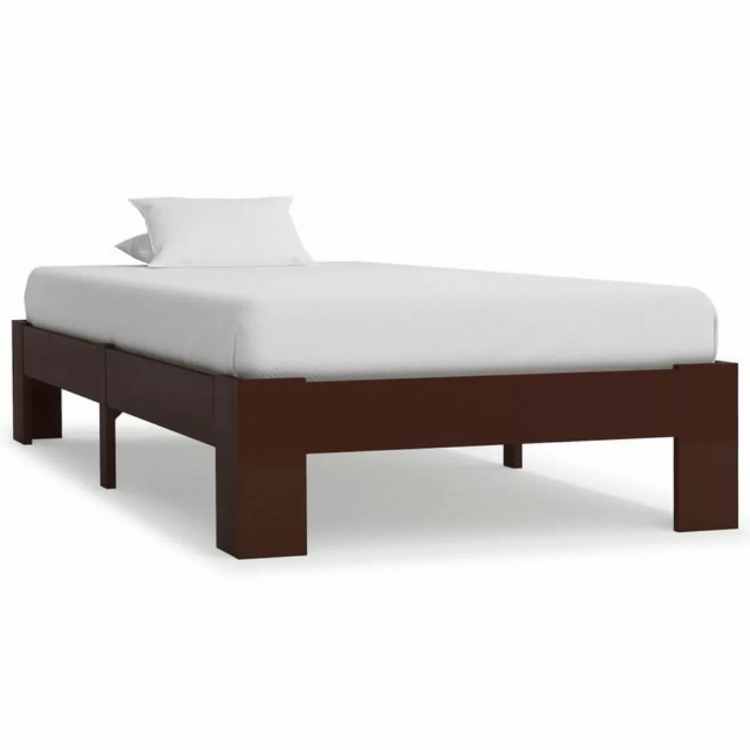 furnicato Bett Massivholzbett Dunkelbraun Kiefer 90x200 cm günstig online kaufen
