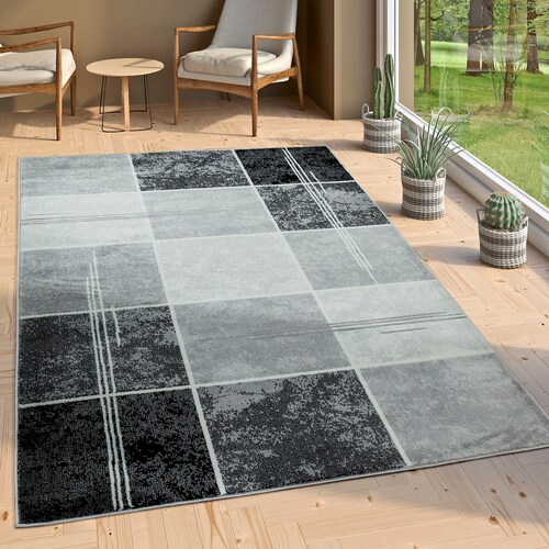 Paco Home Teppich »Sinai 057«, rechteckig, Kurzflor, Karo Muster mit Marmor günstig online kaufen