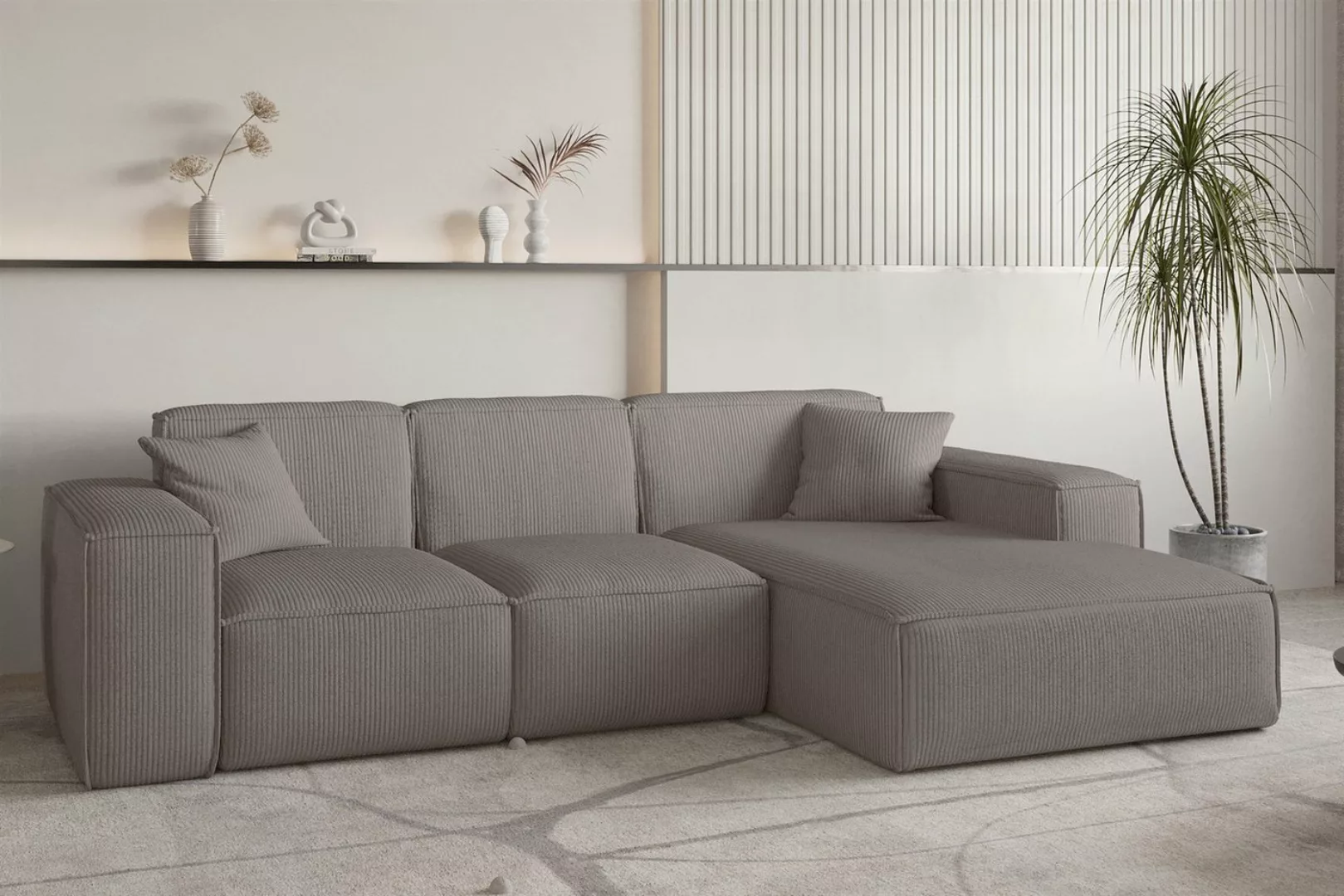 Fun Möbel Ecksofa Designersofa CELES PREMIUM in Stoff Scala, Ottomane Recht günstig online kaufen