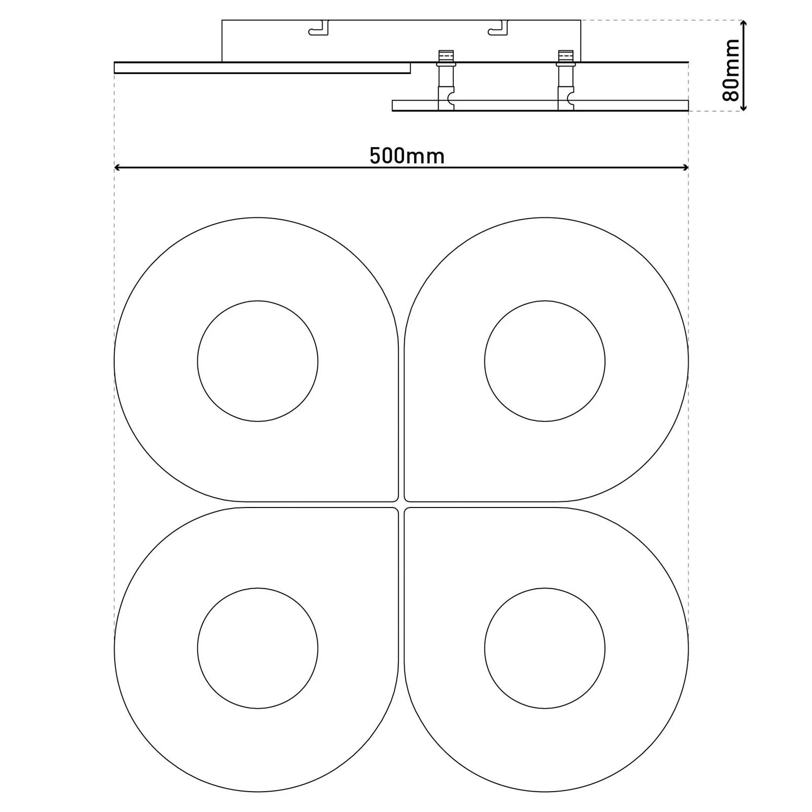 LED-Deckenleuchte Smilla, weiß, Metall, 50x50 cm, CCT Remote günstig online kaufen