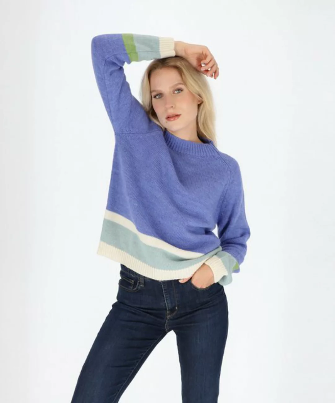 halsüberkopf Accessoires Strickpullover Streifen aus hochwertigem Wollmix! günstig online kaufen