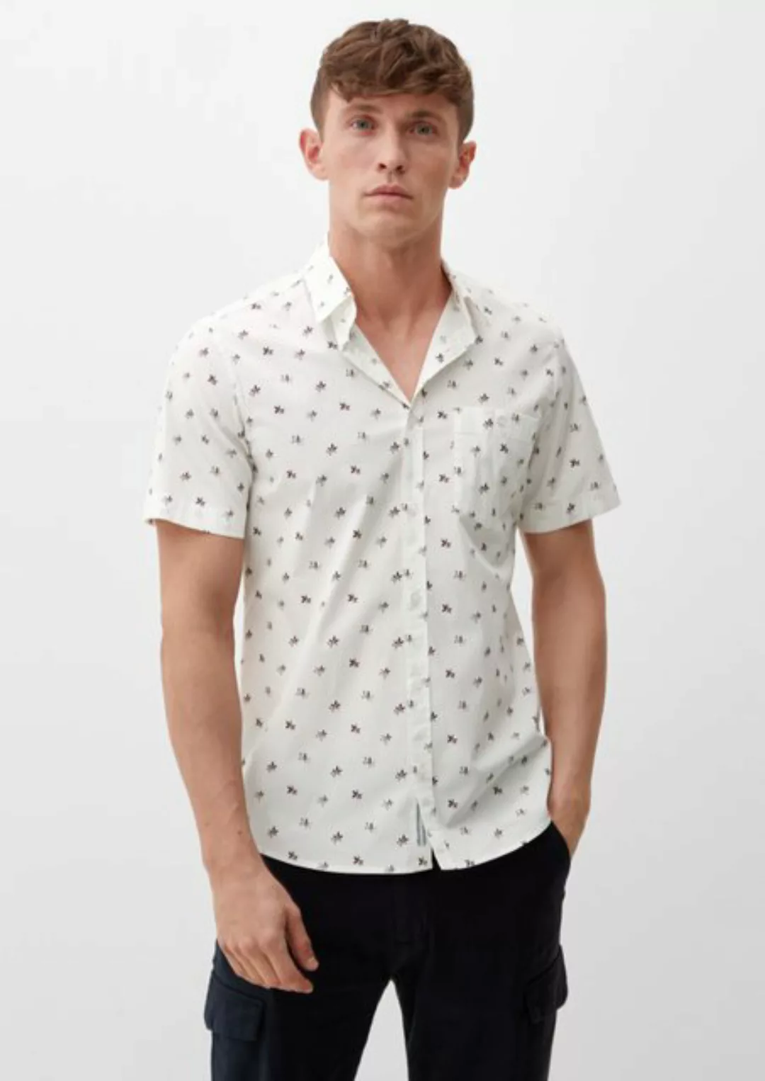 s.Oliver Kurzarmhemd Slim: Kurzarmhemd aus Baumwollstretch günstig online kaufen