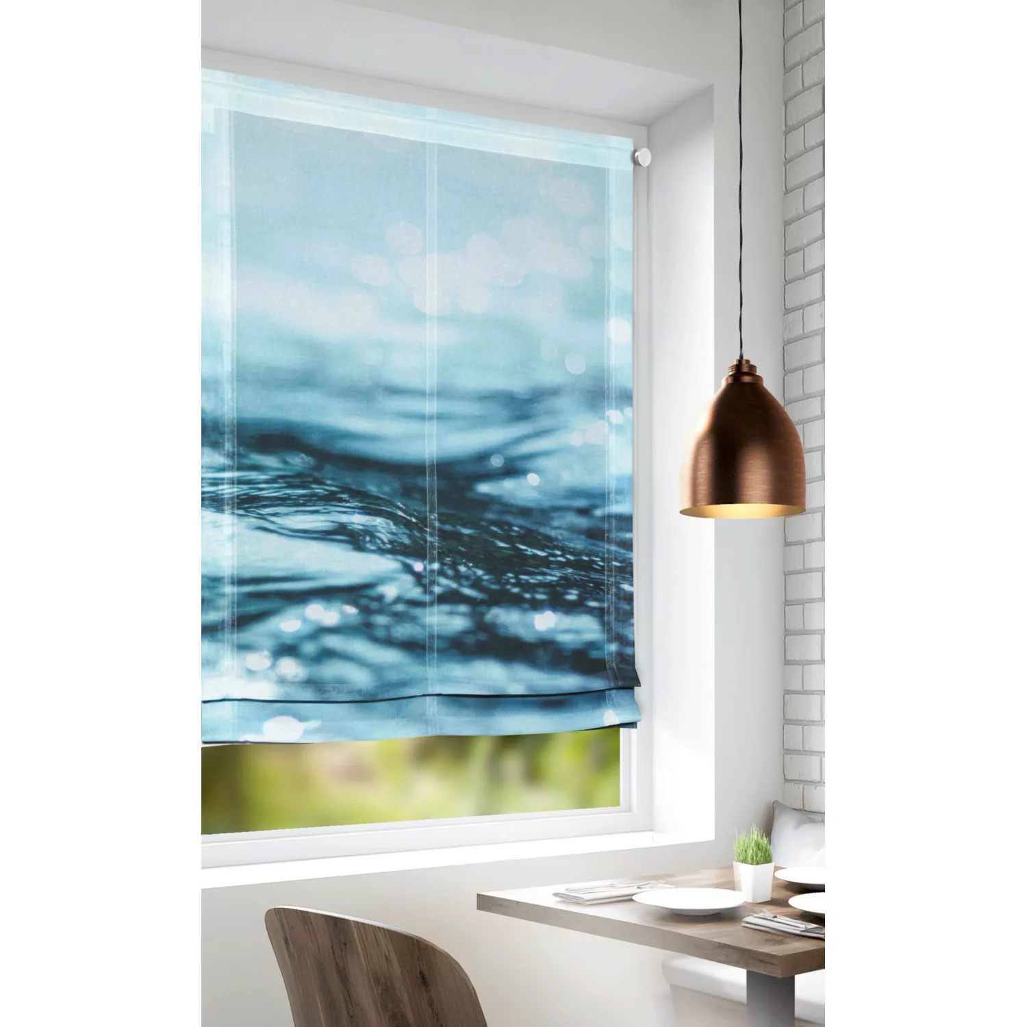 Neusser Collection Kliprollo Wasser Blau 120 cm x 80 cm günstig online kaufen