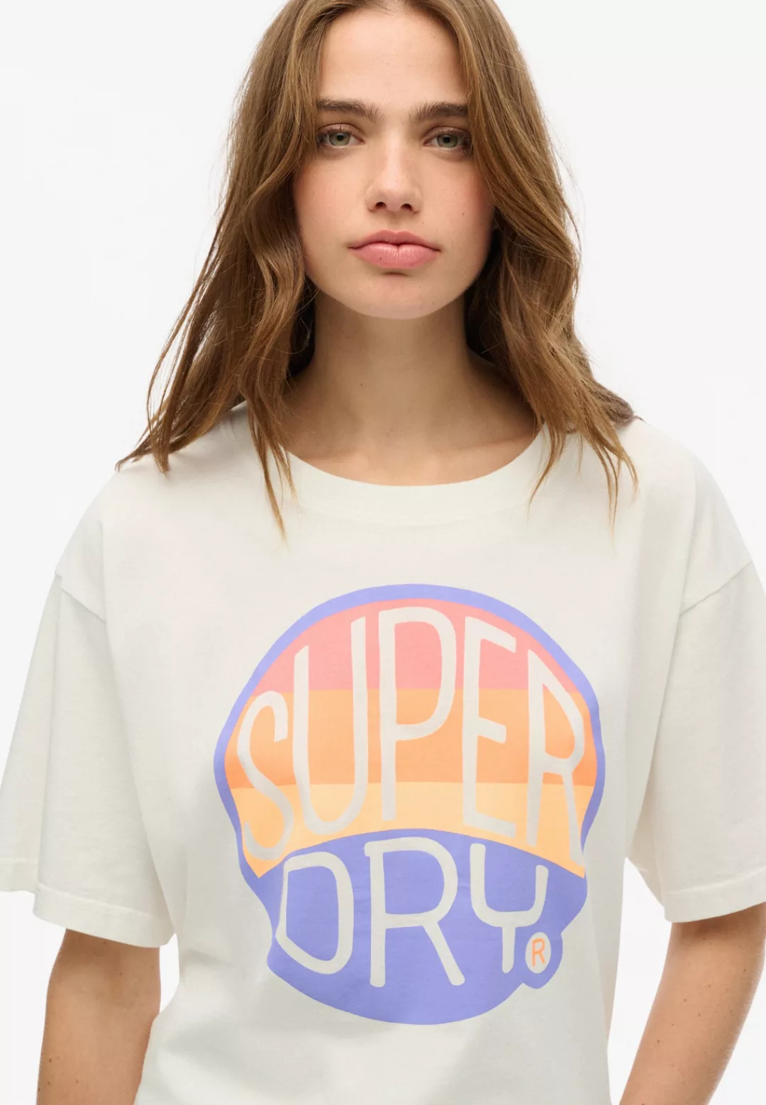 Superdry Rundhalsshirt SU-NEON RAINBOW OVERSIZED TEE günstig online kaufen