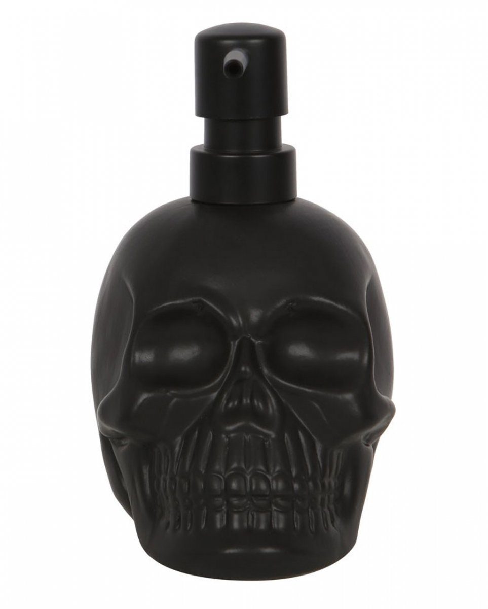 Horror-Shop Dekofigur Schwarzer Keramik Totenkopf Seifenspender günstig online kaufen
