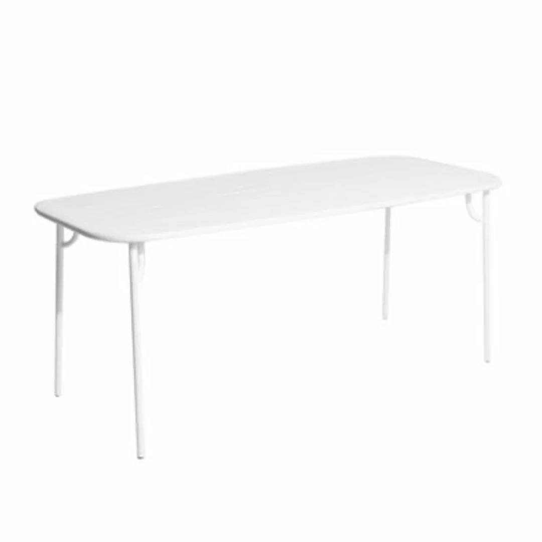 rechteckiger Tisch Week-end metall weiß / 180 x 85 cm - Aluminium - Petite günstig online kaufen