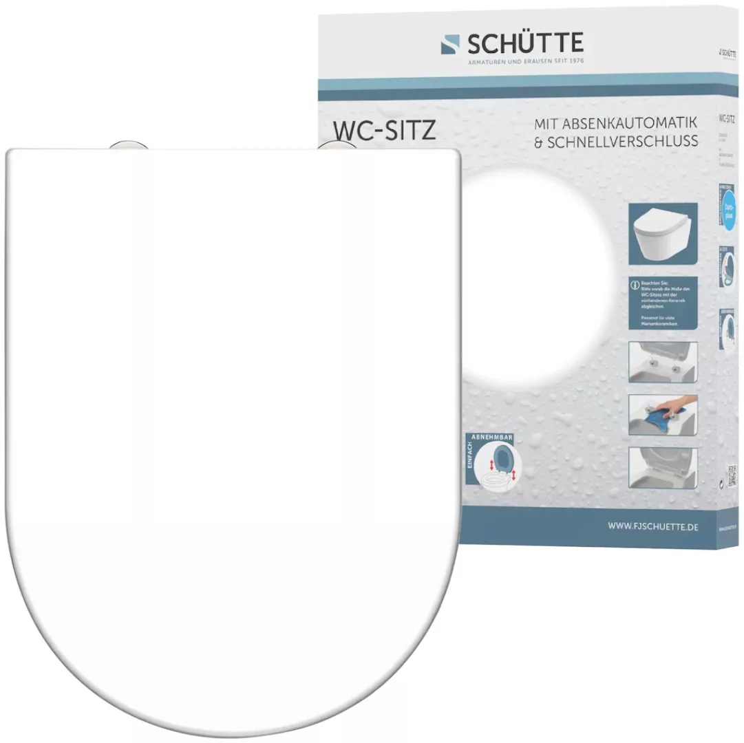 Schütte WC-Sitz "WHITE", Duroplast, Absenkautomatik, Schnellverschluss, bel günstig online kaufen
