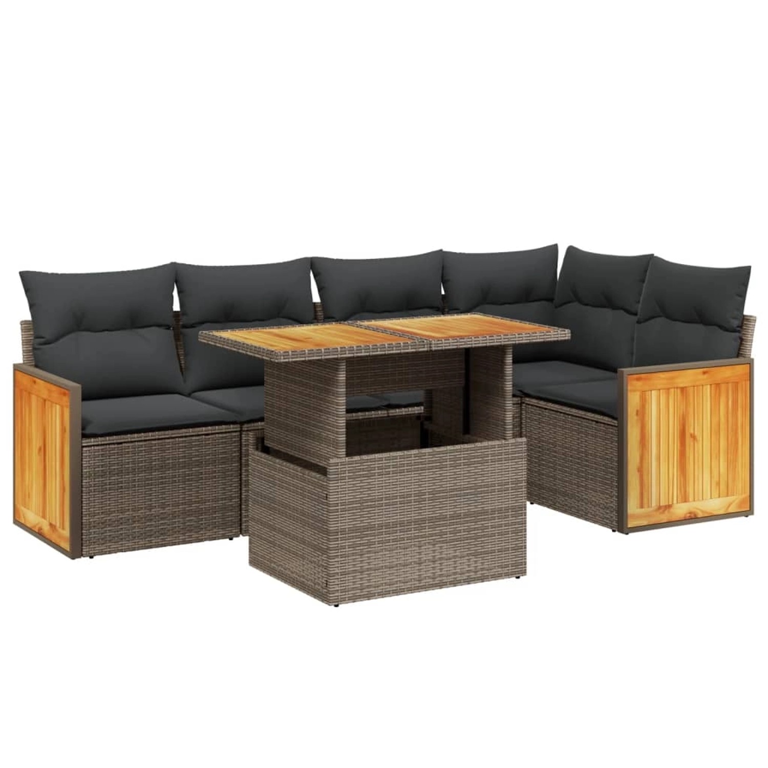 vidaXL 6-Tlg Garten-Sofagarnitur mit Kissen Beige Poly Rattan 3273951 günstig online kaufen