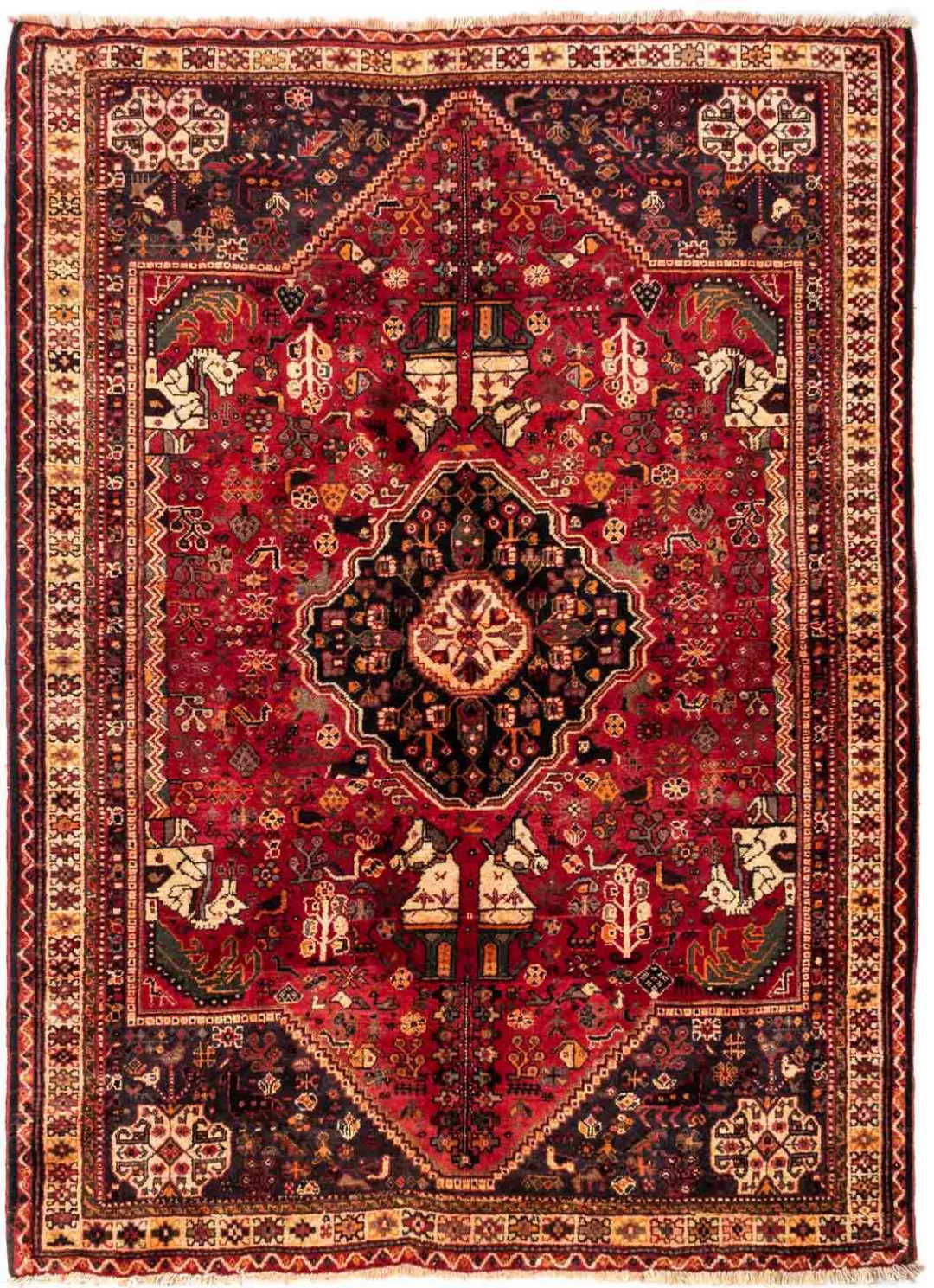 morgenland Wollteppich »Shiraz Medaillon 247 x 153 cm«, rechteckig, Unikat günstig online kaufen