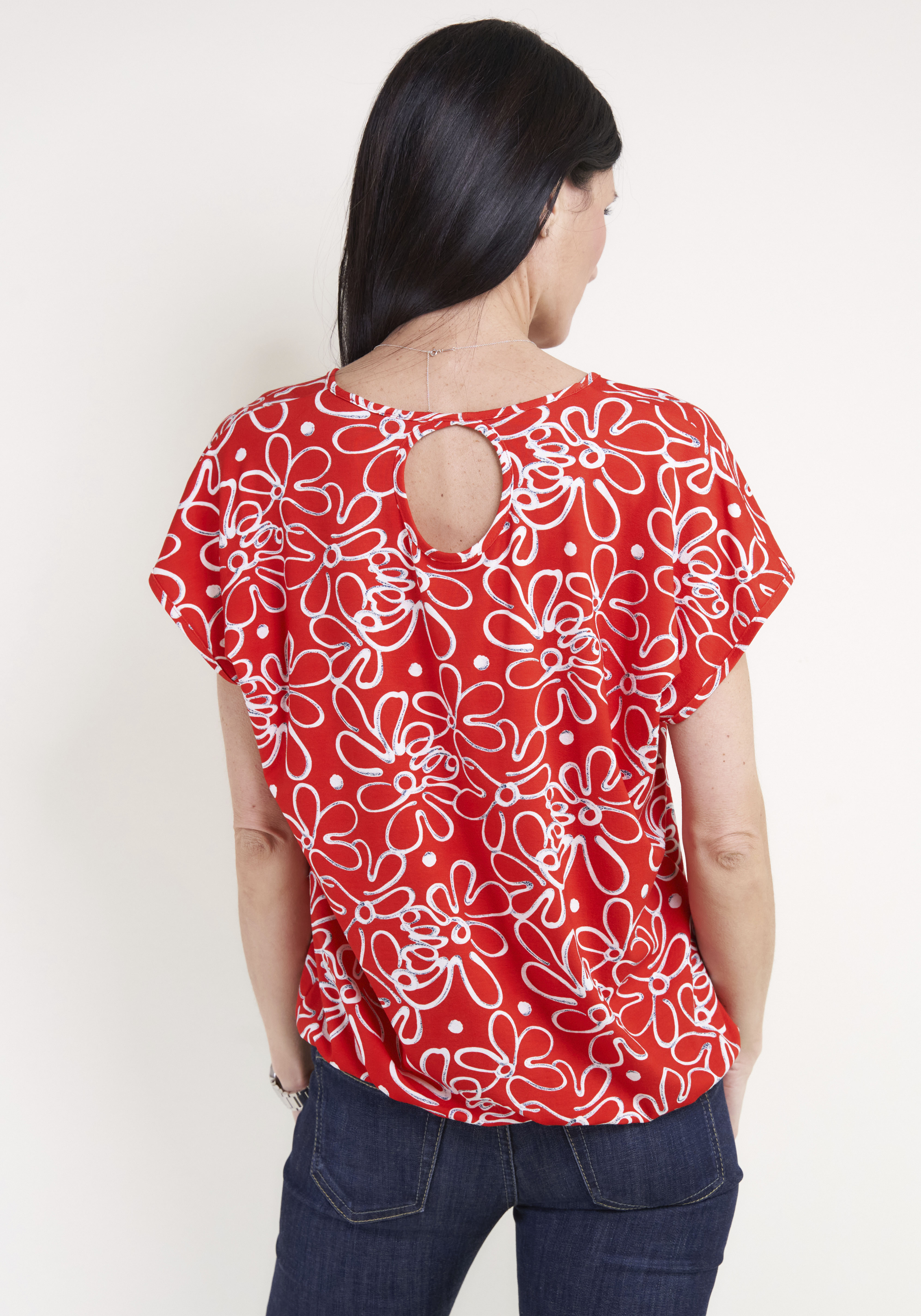 Seidel Moden Print-Shirt mit floralem Druck und Elastik im Saum, MADE IN GE günstig online kaufen