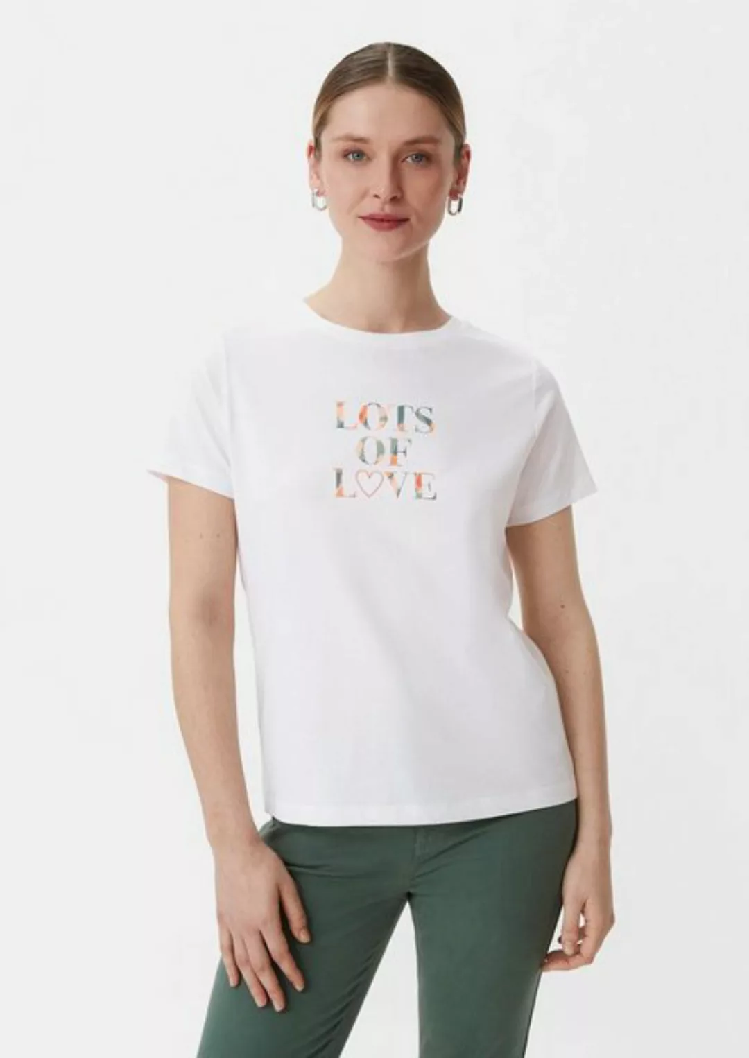 comma casual identity Kurzarmshirt T-Shirt mit Frontprint Logo günstig online kaufen