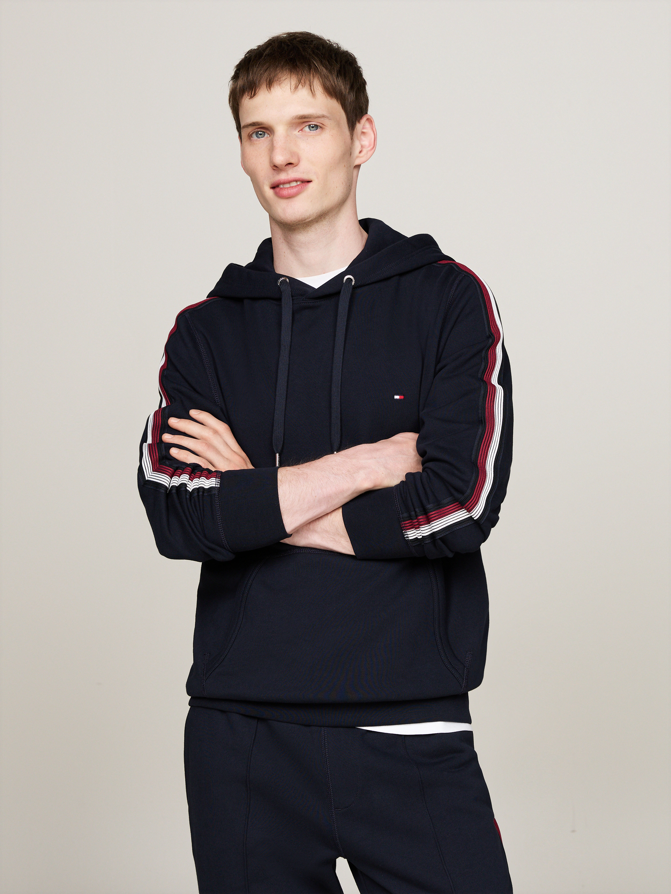 Tommy Hilfiger Kapuzensweatshirt GLOBAL STRIPE TAPE HOODY Tape mit Streifen günstig online kaufen