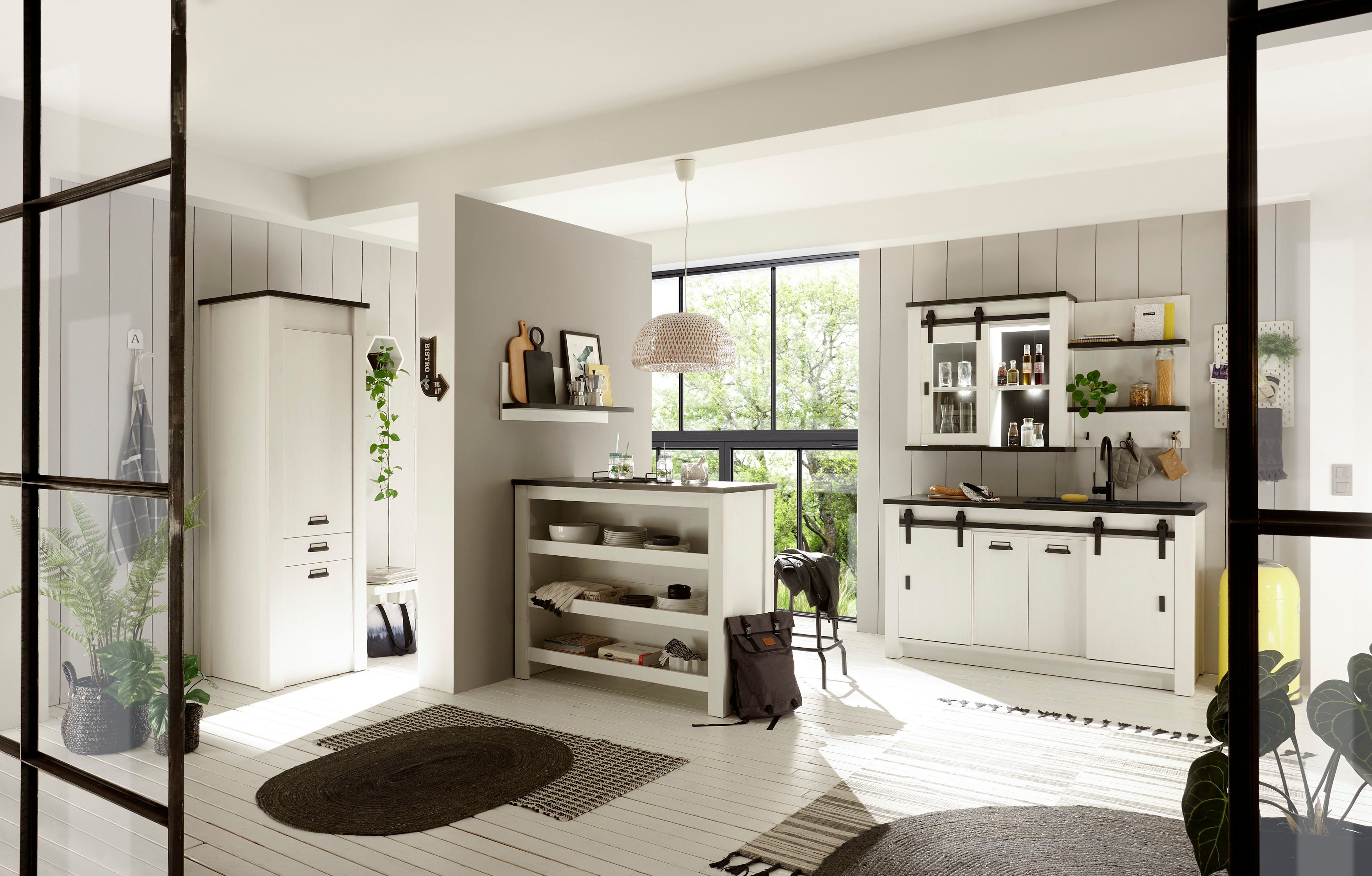 Home affaire Spülenschrank "Sherwood", Breite 161 cm, Scheunentorbeschlag u günstig online kaufen