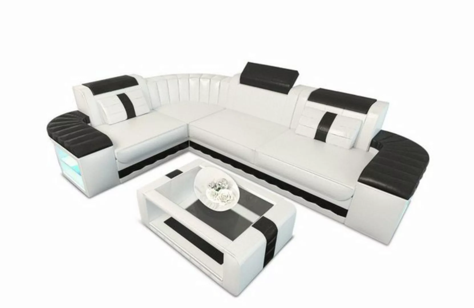 Sofa Dreams Ecksofa Ledersofa Bergamo L Form Mini, Designersofa, Sofa mit B günstig online kaufen