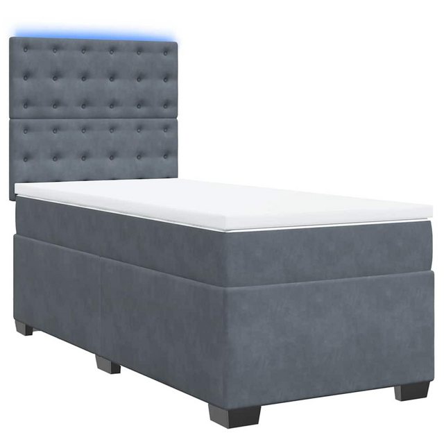 vidaXL Bett Boxspringbett mit Matratze Dunkelgrau 90x190 cm Samt günstig online kaufen