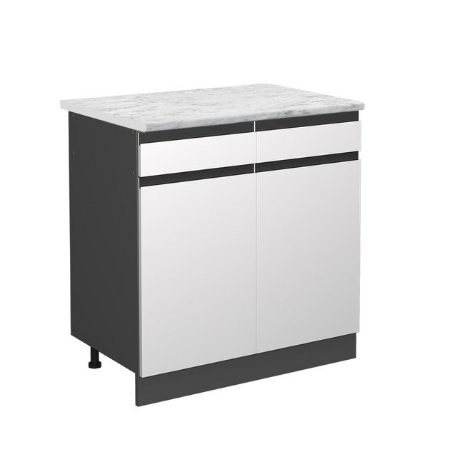 Vicco Unterschrank R-Line, Weiß/Anthrazit, 80 cm AP Marmor günstig online kaufen