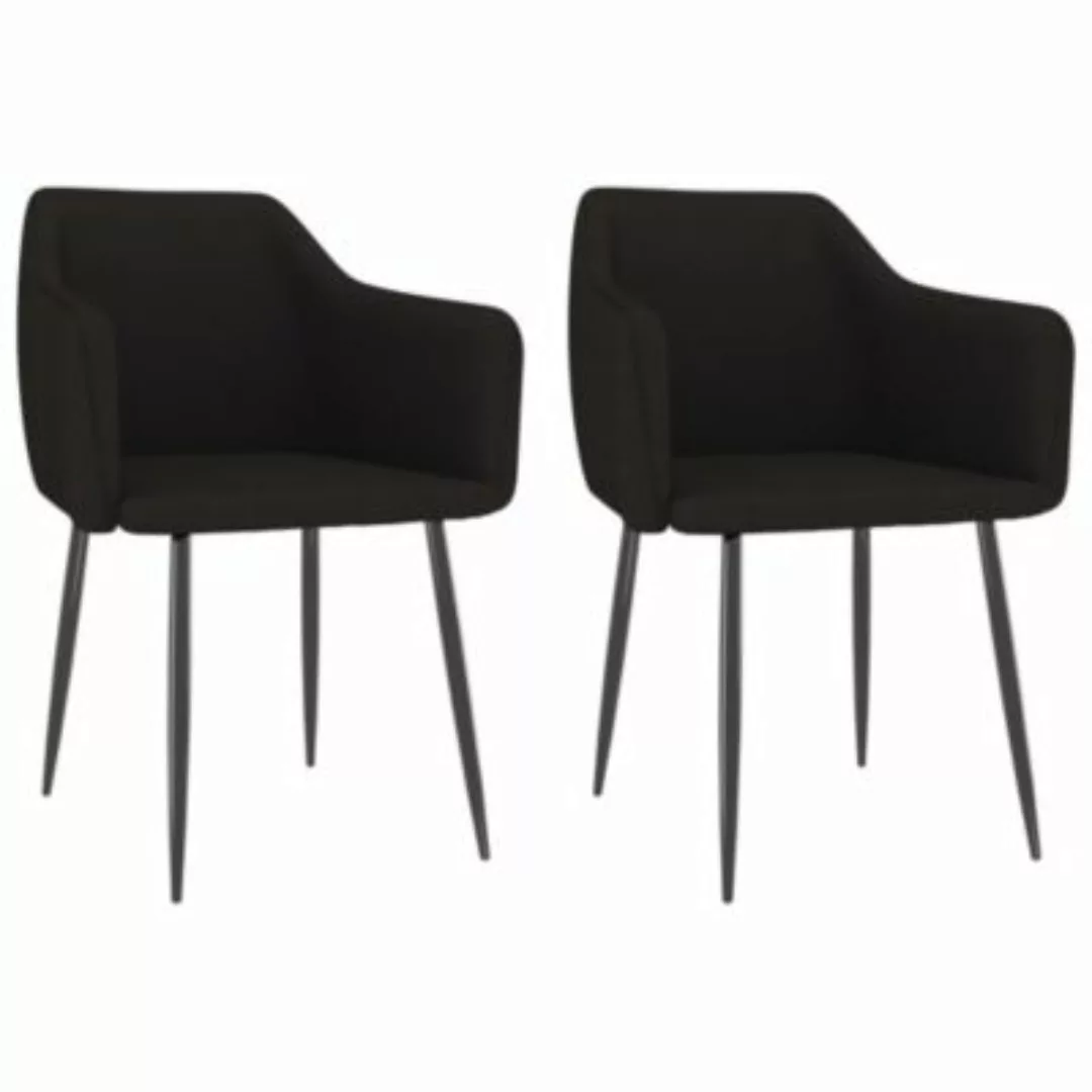 vidaXL Esszimmerstühle 2 Stk. Schwarz Stoff Esszimmerstuhl schwarz günstig online kaufen