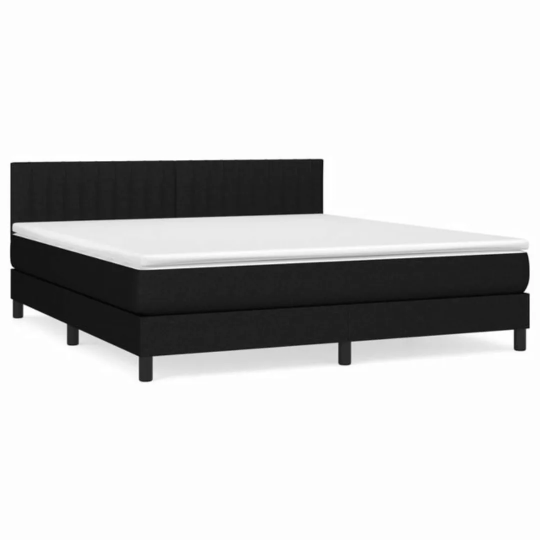 furnicato Bett Boxspringbett mit Matratze Schwarz 160x200 cm Stoff günstig online kaufen