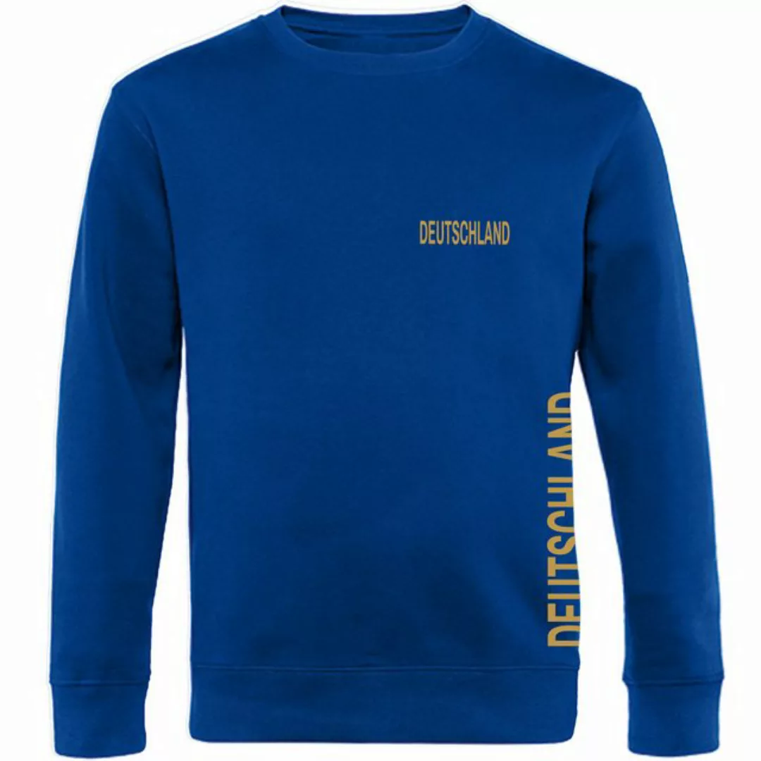 multifanshop Sweatshirt Deutschland - Brust & Seite Gold - Pullover günstig online kaufen