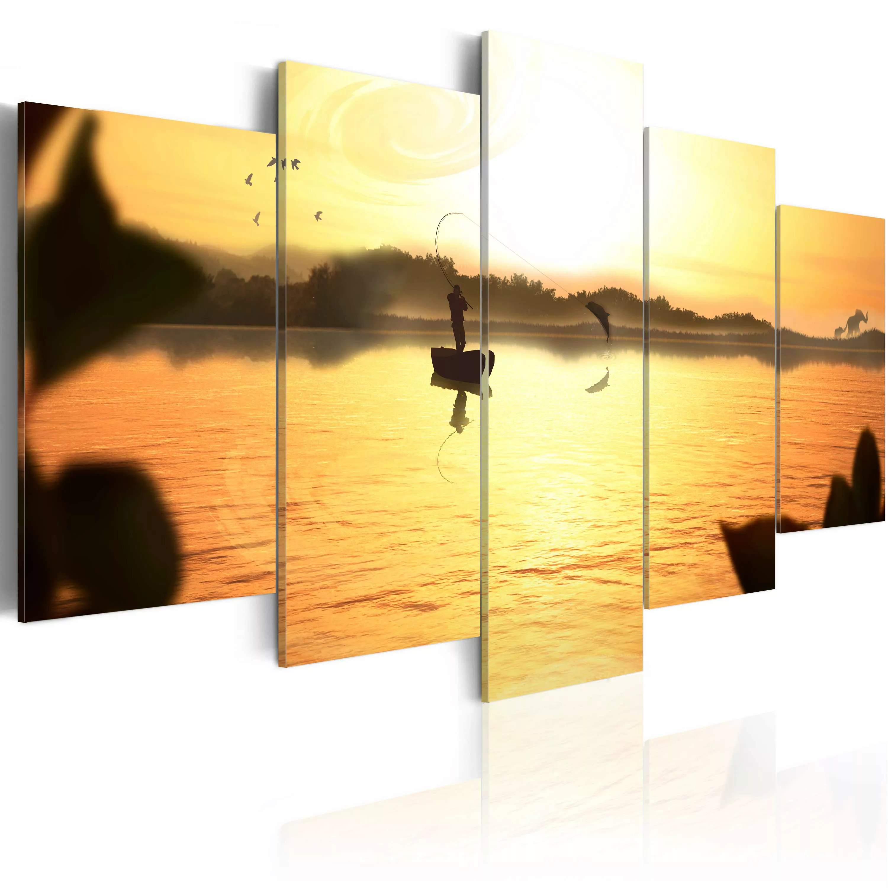 Wandbild - Sonnenuntergang am See günstig online kaufen