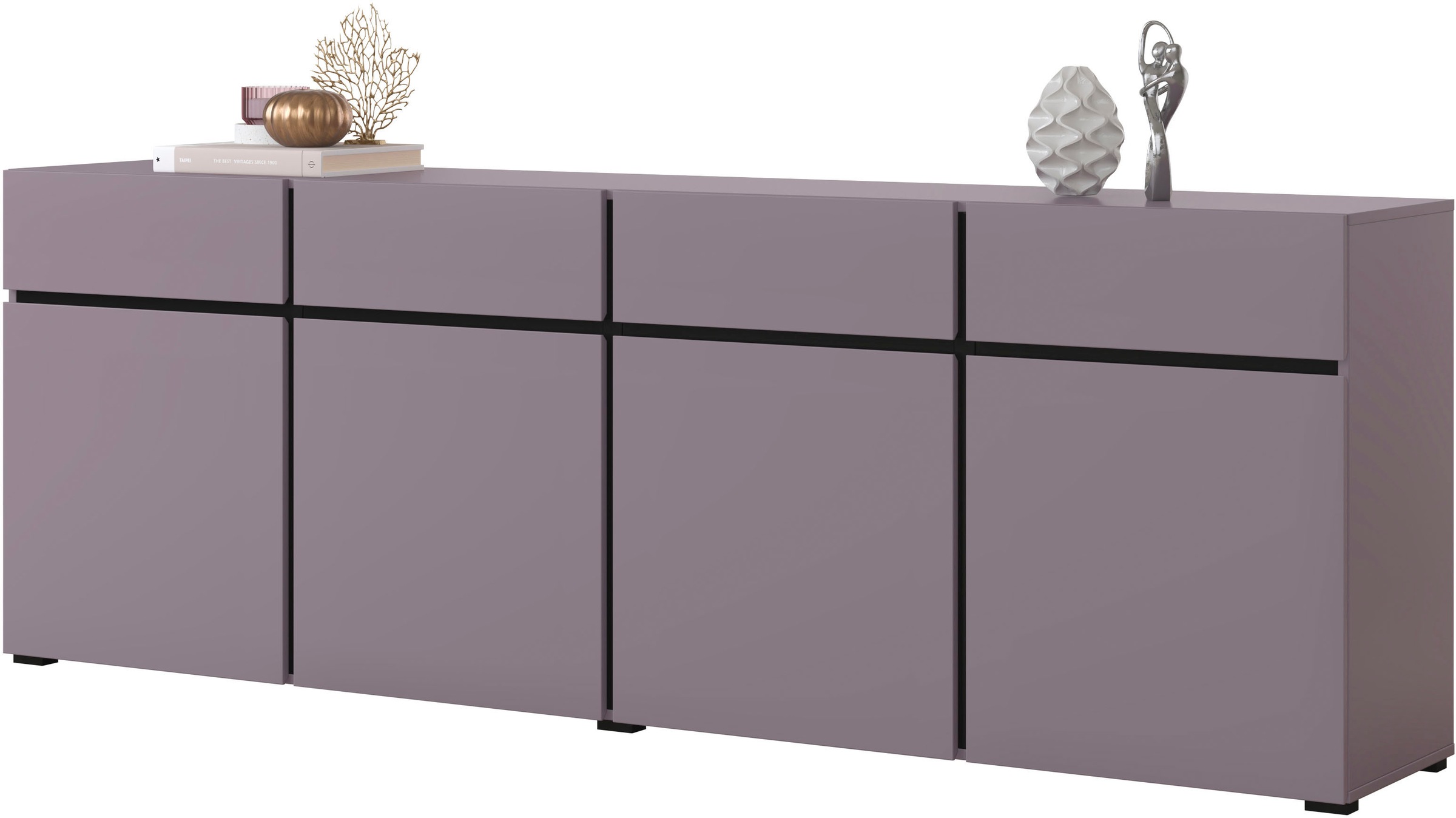 INOSIGN Sideboard »Cross,Breite 225 cm, moderne grifflose Kommode,4 Türen/4 günstig online kaufen