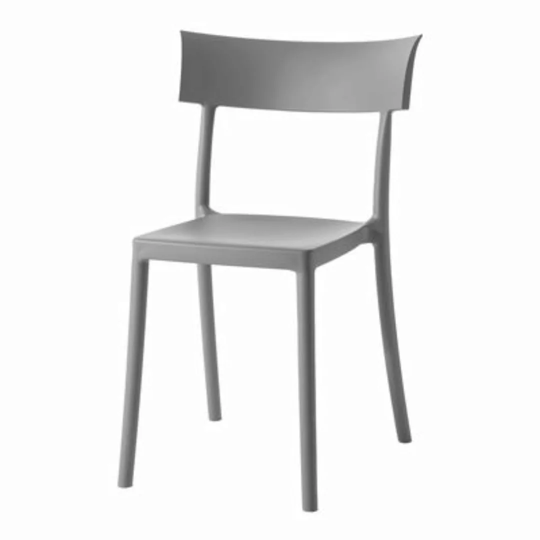 Stapelbarer Stuhl Catwalk plastikmaterial grau / Recycelt - Matte Soft-Touc günstig online kaufen