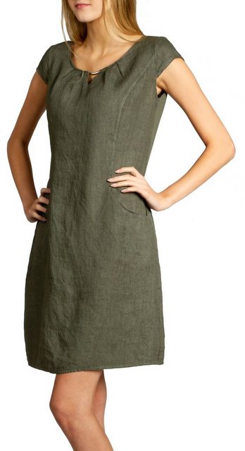 Caspar Sommerkleid SKL020 knielanges Damen Sommer Leinenkleid mit eleganter günstig online kaufen