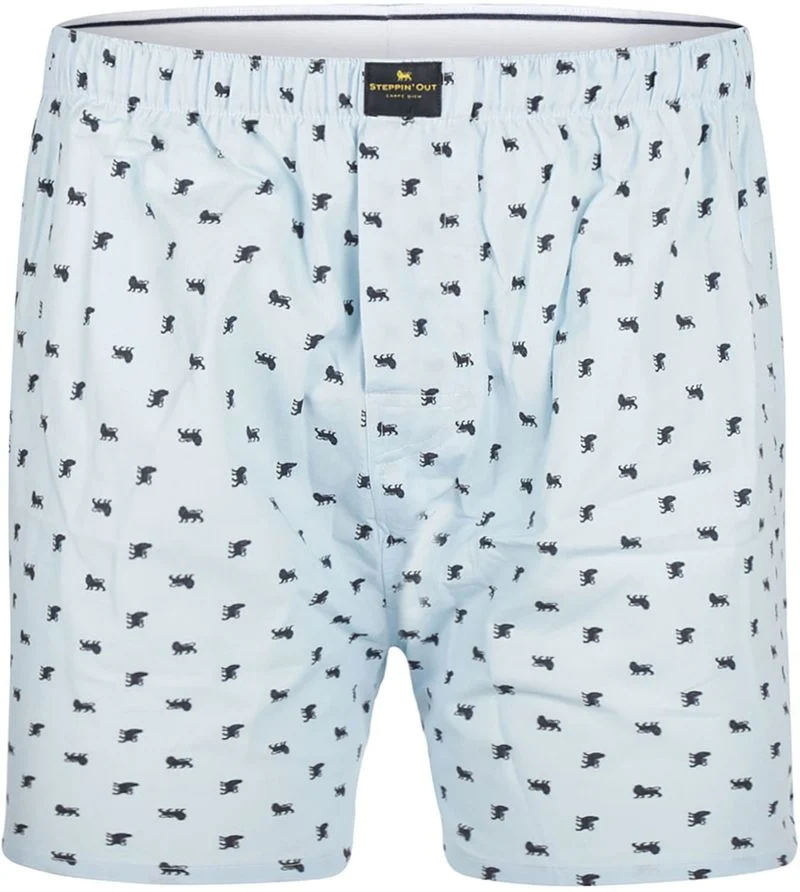 Steppin' Out Boxershorts Print Popeline Hellblau - Größe S günstig online kaufen