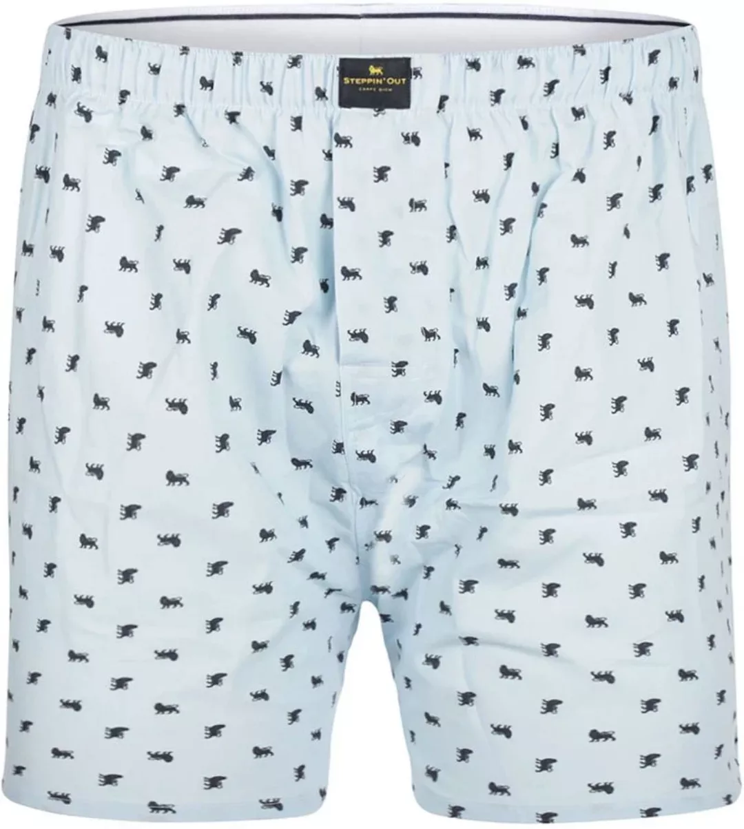 Steppin' Out Boxershorts Print Popeline Hellblau - Größe XL günstig online kaufen