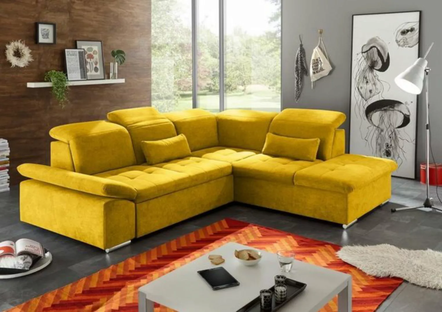 ED EXCITING DESIGN Ecksofa, Wayne Ecksofa 276x240 cm Couch Eckcouch Sofa Ge günstig online kaufen