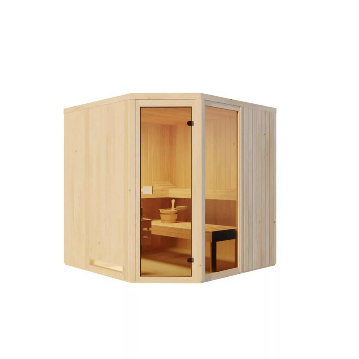 Finntherm Sauna Verve Natur 194 cm x 194 cm Wandstärke 40 mm günstig online kaufen