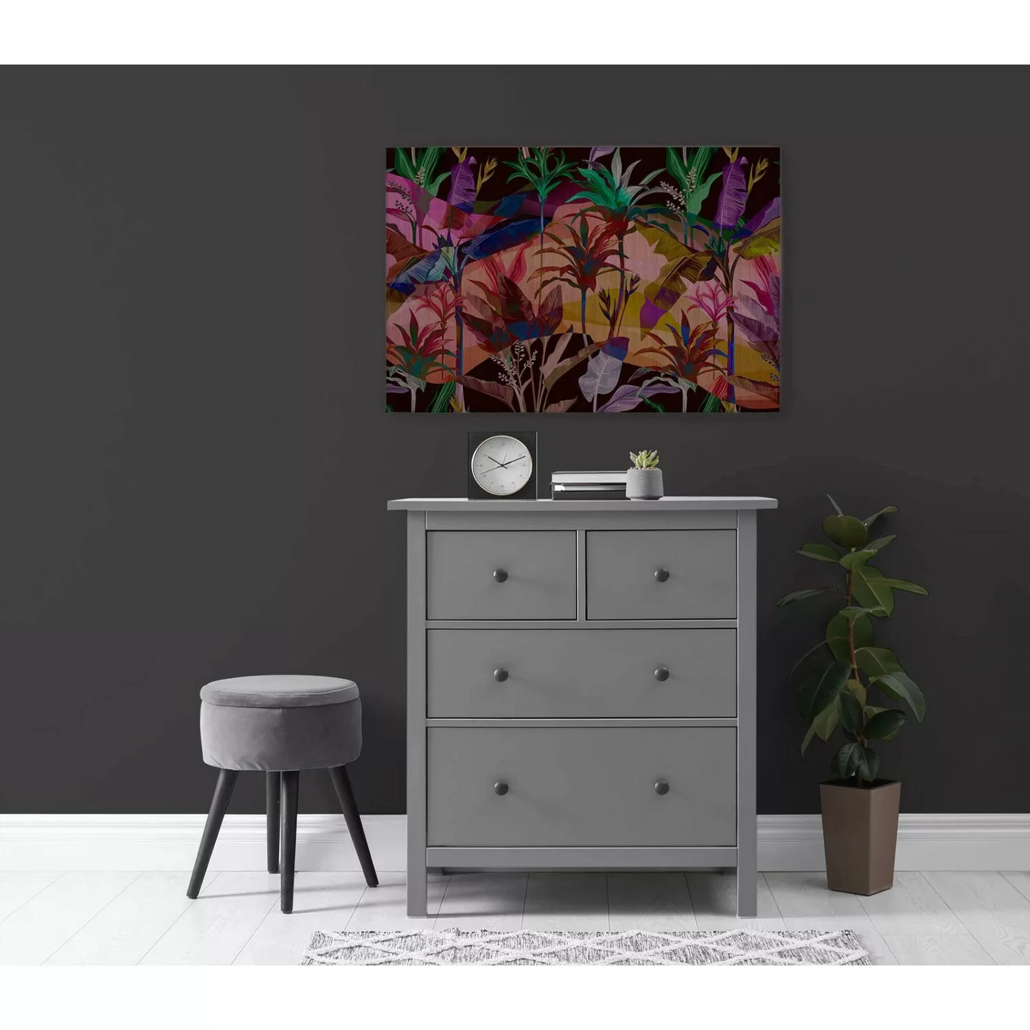 Bricoflor Leinwandbild 120X80 Cm Wandbild Mit Dschungel Motiv Bunt Modernes günstig online kaufen