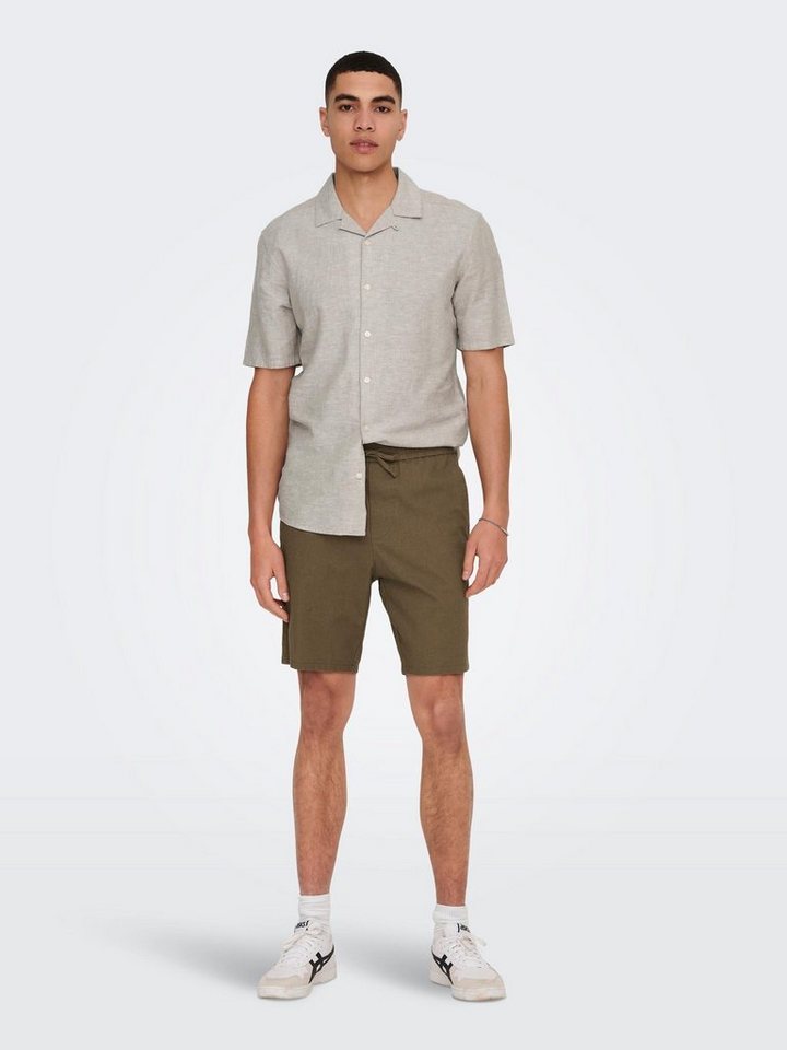 ONLY & SONS Kurzarmhemd ONSCAIDEN SS SOLID RESORT LINEN NOOS günstig online kaufen