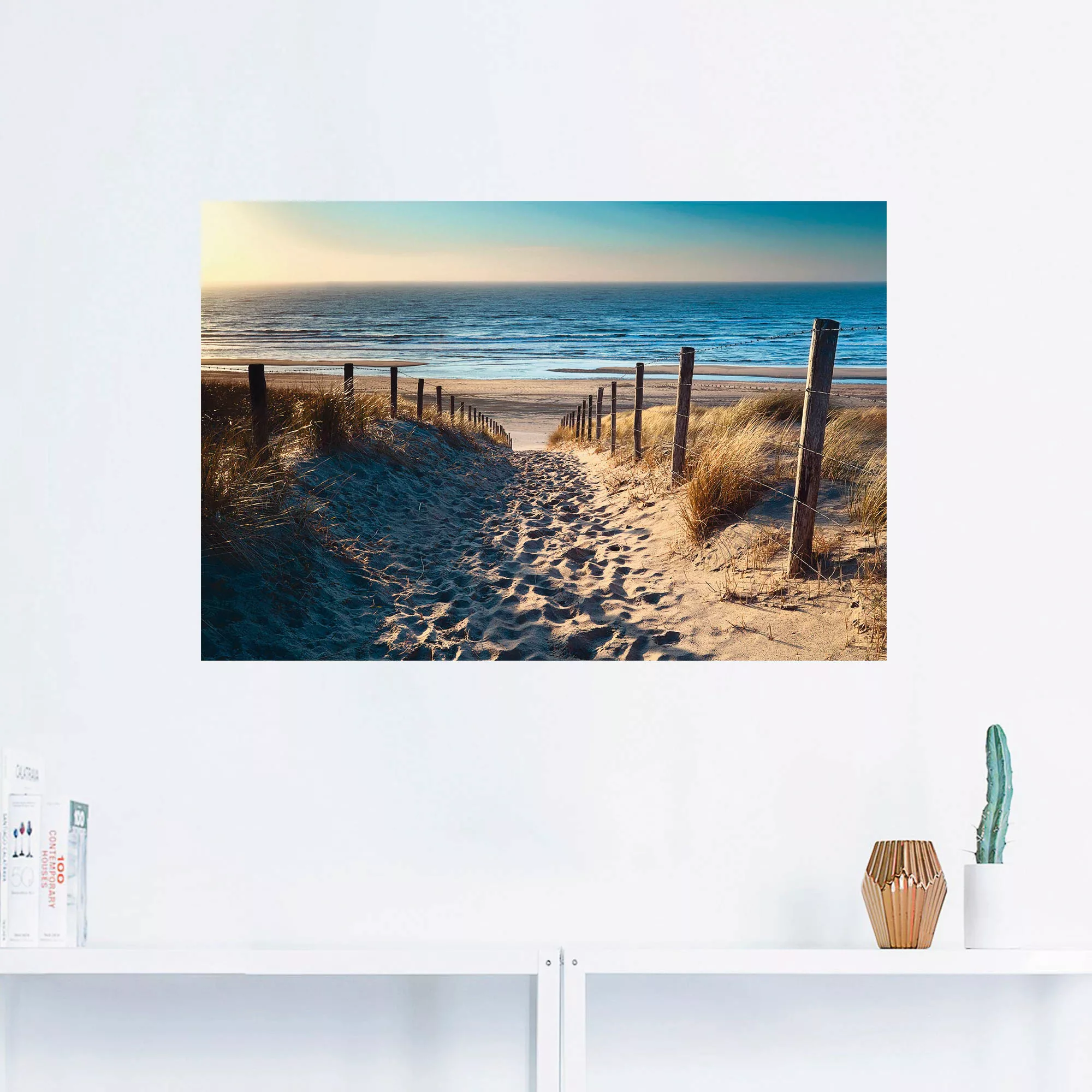 Artland Wandbild "Weg zum Nordseestrand Sonnenuntergang", Strand, (1 St.) günstig online kaufen